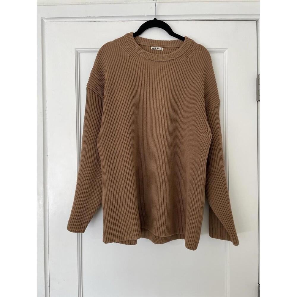 AURALEE  Japan SUPER FINE WOOL Sweater Jumper Brown Size 4